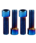 M8x20mm Allen Bolts Set Stainless Steel Hex Bolts in Burnt Blue Titanium Finish Lightweight Strong Fasteners For Bikes, Motorcycles, And Cars 4 Pack Easy Install Replacement Upgrade