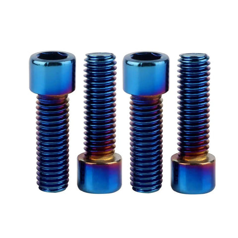 M8x20mm Allen Bolts Set Stainless Steel Hex Bolts in Burnt Blue Titanium Finish Lightweight Strong Fasteners For Bikes, Motorcycles, And Cars 4 Pack Easy Install Replacement Upgrade