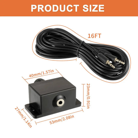 Universal Car Amplifier Level Controller With 3.5mm Cable Sub Amp Gain Knob dimensions 53x27x23mm and 16FT cable