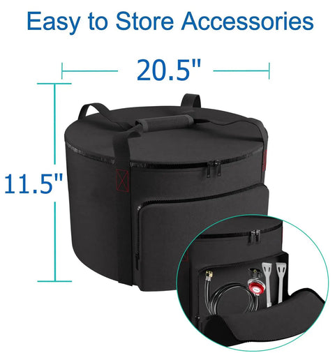 Beefy Heavy Duty Water Resistant Carrying Bag For 19 Inch Outdoor Propane Fire Pit And Fire Bowl Fits 823 870 893 with accessories