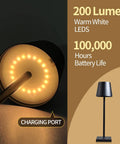 Rechargeable LED Table Lamp Cordless Dimmable Touch Lamp For Bedroom And Desk Dope Portable Decorative Light with warm LEDs