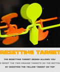 Close-up of resetting target mechanism in BB Trap With Built In Pellet Collector And Resetting Target For Airguns Durable Easy Setup.