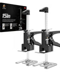 Xclifes Labor Saving Arm Jack 2 Pack Furniture Lifter Tool Black White Heavy Duty Steel upgraded mechanical jacks for precise height adjustment.