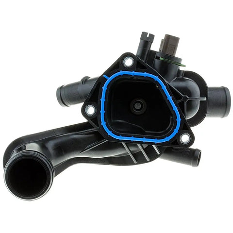 Straight Fire Engine Coolant Thermostat Replacement Mini Cooper Countryman Paceman R56 R57 R58 R59 showing black plastic construction and blue seal.