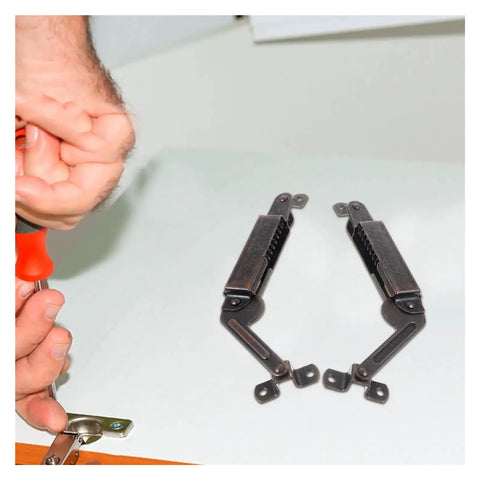 Kickass Stainless Steel Self Closing Hinges For Storage Chests And Jewelry Boxes Smooth Operator Lid Stays being installed.