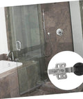 Shower scene with the Hydraulic Glass Door Hinges 4 Pack For Frameless Cabinets And Cupboards With Soft Close Damping Silver Finish Durable Cold Rolled Steel Construction Smooth Quiet Close For Glass Cabinet Doors Easy Clip Mount highlighted.