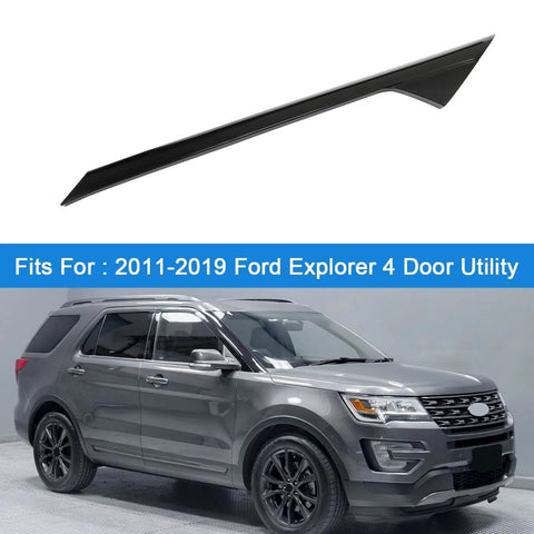Front passenger-side A-pillar windshield outer trim, black, for Ford Explorer (2011-2019) replacement part.