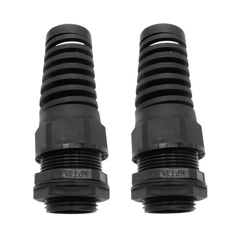 2 Pack NPT 1 Inch IP68 Waterproof Cable Gland With Nylon Joint And Adjustable Locknut Flex Spiral Strain Relief Gaskets