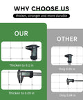 Comparison of heavy duty cattle panels and other panels showing thickness measurements with calipers for durability.