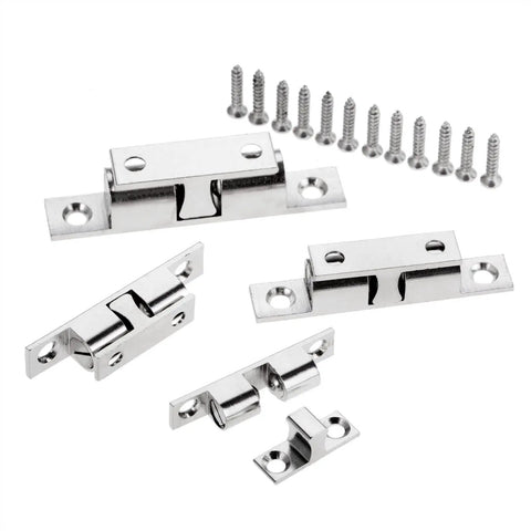 Heavy Duty Double Ball Spring Clip Sliding Door Lock And Gate Bolt Built Tough For Bulletproof Cabinet Latching With Mounting Hardware
