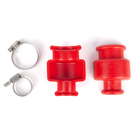 G Force Troll Perfect Tension Adjustment System For MotorGuide And Minn Kota Trolling Motors, red components and clamps
