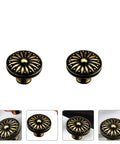 Two Pack Zinc Alloy Cabinet Handles With Antique Bronze Finish Drawer Knobs For Wardrobe And Cupboard Doors Single Hole Mount