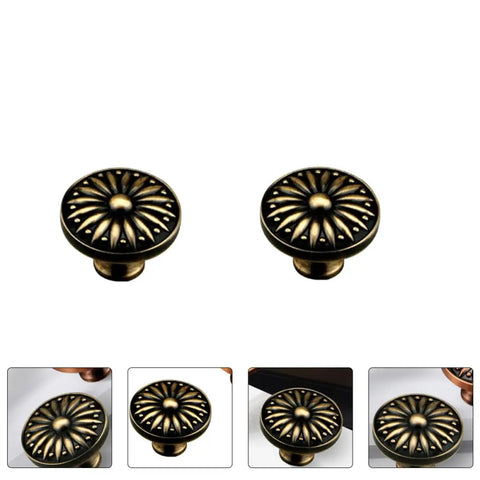 Two Pack Zinc Alloy Cabinet Handles With Antique Bronze Finish Drawer Knobs For Wardrobe And Cupboard Doors Single Hole Mount