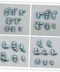 Assorted pieces from All In One Hydraulic Fittings Replacement Kit With 260 Grease Fittings Nipples And Accessories For Cars And Machinery