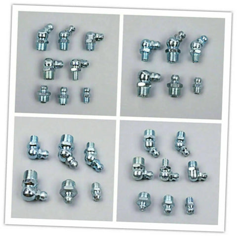 Assorted pieces from All In One Hydraulic Fittings Replacement Kit With 260 Grease Fittings Nipples And Accessories For Cars And Machinery