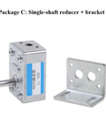 Heavy Duty Right Angle Worm Gear Reducer with bracket for 6Mm D Shaft DC Geared Motor Kits, compact design.
