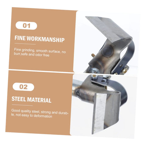 Woodworking Bark Scraper Debarking Tool Hand Spudger Squeegee Scythe Draw Knife For Bark Stripping And Cutting Mortise And Tenon Tools Silver Finish Pro Quality showing steel material and workmanship details.