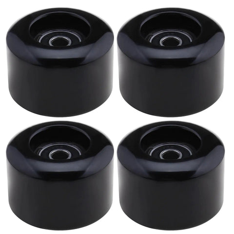 4 Pack 54mm Quad Roller Skate Wheels 80A Hardness With ABEC Nine Bearings Black Durable PU Replacement for Quad Skates
