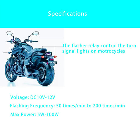 Motorcycle with 12V 2 Pack Adjustable 2 Pin Prong Flasher Relay for LED Turn Signals Fits Cars and Motorcycles Hyper Flash Replacement