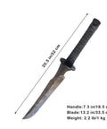 Full Tang Carbon Steel Machete Sword With Leather Sheath For Practice And Outdoor Use Twenty Point Five Inch Blade, 1060 Steel