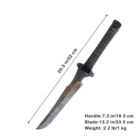 Full Tang Carbon Steel Machete Sword With Leather Sheath For Practice And Outdoor Use Twenty Point Five Inch Blade, 1060 Steel
