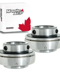 UC205-16 Go Kart Axle Bearing With 1 Inch Bore And Spherical OD Set Screws Lubrication Hole Beefed Up For Heavy Duty Racing And OEM Go Kart Projects 2 Pack High Speed Low Noise Low Vibration Long Life, two silver steel bearings