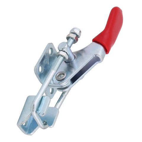 Rock Solid Heavy Duty 4 Pack Latch Toggle Clamps Set With Epic 360 Lbs Holding Power For Welding Fabrication And Auto Shop Metal Work Gear, steel clamp with red handle
