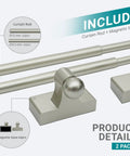 Adjustable Magnetic Rods For Metal Appliances Doors And Windows No Drill Easy Mount 9 To 28 Inch Extendable Towel Bar 2 Pack Multi Use Champagne Finish showing diameter and magnetic base details.