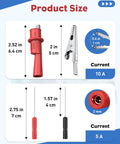 11 Piece Multimeter Leads Kit With Back Probes And Dual Ended Alligator Clips Crocodile Clips For Electrical Testing And Automotive Diagnostics dimensions and specifications