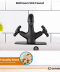 Matte Black Single Hole Bathroom Faucet With Cross Handles Lavatory Vessel Sink Mixer Tap No Fuss Install Pop Up Drain