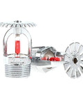 Straight Up Solid 68 Degree Pendant Fire Sprinkler Head With Side Hidden Ceiling Mount showing chrome finish and thermal trigger system.