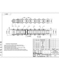 Technical drawing of Stainless Steel Roller Chain No 60 For Industrial Machinery, ten foot length, three quarters inch pitch