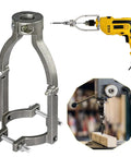 Straight Shooting Square Hole Drill Bit Adapter Mortising Attachment For Drill Press and Portable Hand Tools, heavy-duty steel bracket.