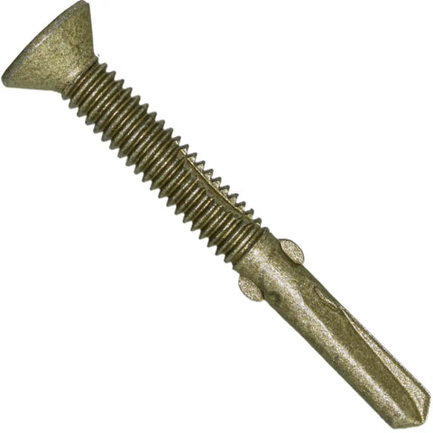 12x2 Reamer Self-Drilling Wood To Metal Screw with Torx Star Head T-30, bronze finish, for flatbeds and trailers heavy duty installations