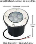 Landscape Lighting Well Lights Kit 6W 12V 24V Ground Lights 6000K Bright White IP67 Waterproof Low Voltage Outdoor Spotlight