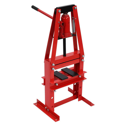 Heavy Duty 6 Ton Hydraulic Shop Press A Frame Benchtop With Press Plates And Adjustable Working Table Height For Car Repair And Garage Projects Red Pro Grade Construction