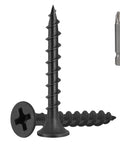 Heavy Duty Six By One Five Eighth Drywall Screws And Wood Fasteners Featuring Top Shelf Anti Rust Coating 1022A Carbon Steel close up view showing screw details.