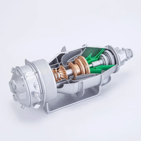 Ultra Detailed Turboprop Engine Model Kit PT6A For DIY Aircraft Projects, 100-Piece Mechanical Toy With Realistic Moving Fan Blades And Semi Dissected Internals, A Gearhead Favorite For Science Enthusiasts Ages 16 And Up. cutaway view