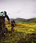 Two cyclists on mountain trail using two pack 26 inch bike inner tubes with presta valve 48mm durable butyl rubber replacement tubes