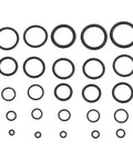 Assorted sizes of nitrile O-rings from the 1500 Piece Nitrile O Ring Kit For Auto And Home Use High Temp Sealing Washers 25 Size Assortment.