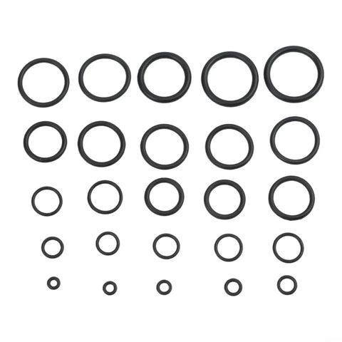 Assorted sizes of nitrile O-rings from the 1500 Piece Nitrile O Ring Kit For Auto And Home Use High Temp Sealing Washers 25 Size Assortment.