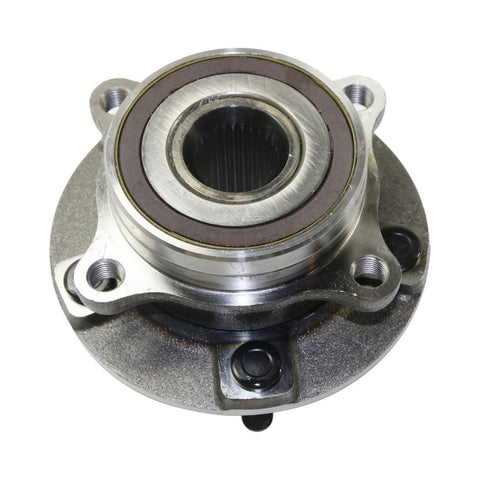 Beefed Up Front Wheel Hubs For Mitsubishi Lancer 2008 To 2015 Pair With 5 Lugs And Ball Bearing Five By Four Point Five Inches Bolt Pattern Replacement MR594979, close-up view.