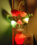 Plug In LED Night Light With Dusk To Dawn Sensor 0.5W Energy Saving Cozy Glow Dream Nightlight Rose Flower Mushroom Design
