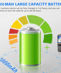 1000mAh battery icon with 2.4G Wireless 1D Laser Barcode Scanner With 3 In 1 Inventory Counter And Data Collector, 2.8 Inch LCD