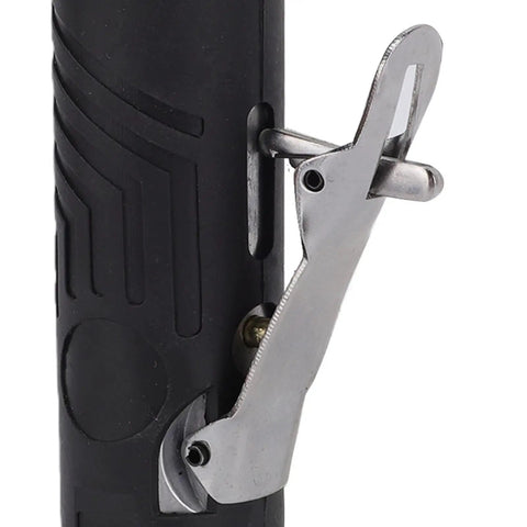 Close-up of the Heavy Duty 90 Degree Air Angle Die Grinder Packs Savage 12000 RPM Pneumatic Power with cushioned grip handle.