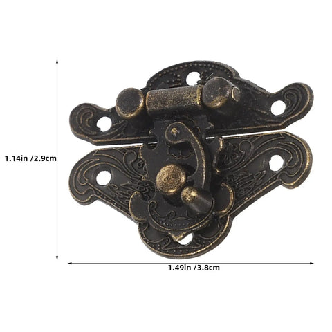 Single piece of 10 Pcs Antique Jewelry Box Latch Clasps Coffee Zinc Alloy With Screws For DIY Craft Repair And Decorative Touch Retro Wooden Box Buckle