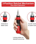 Ratcheting Screwdriver Set 13 In 1 All In One Multi Bit Tool shown adjusting screws with hand-held operation.