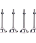 Hella Sturdy Heavy Duty Adjustable Leveling Feet Set Thick Carbon Steel Support Legs Quick Threaded Lifters, four stainless steel feet