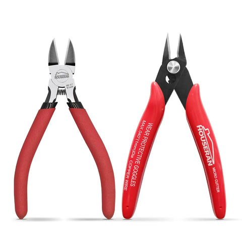 Must Have Two Piece Wire Cutters Set With 5 Inch Micro Flush Cutter And 5 Inch Diagonal Side Cutting Pliers For Jewelry Making And Crafting Spring Loaded For Precise Zip Ties And Electronics Trimming
