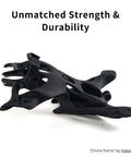 3D printed drone frame made from Fibreheart PPA-CF Carbon Fiber Nylon 3D Filament for heavy-duty strength and heat resistance.